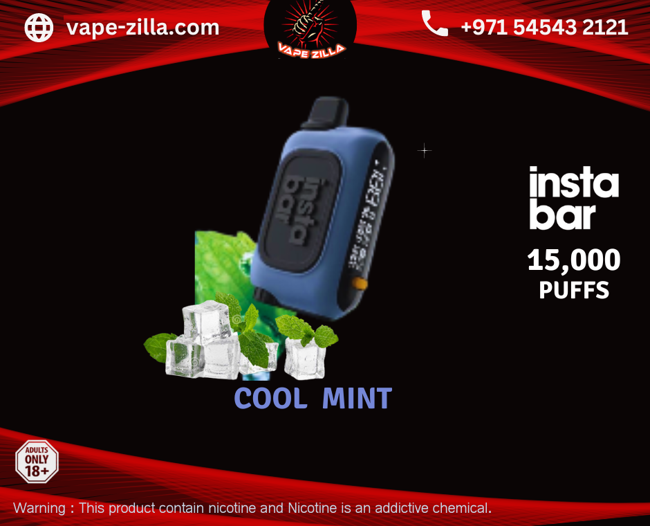 Insta Bar WT15000 puffs - Cool Mint Vape Zilla Insta Bar WT15000 puffs - Cool Mint Vape Zilla