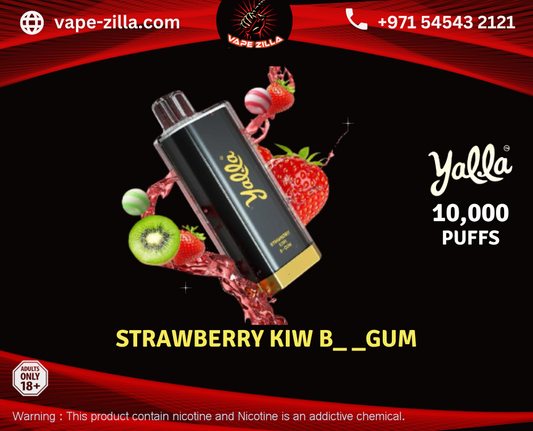 Yalla Ultra 10,000 puffs - Strawberry Kiwi Bubblegum