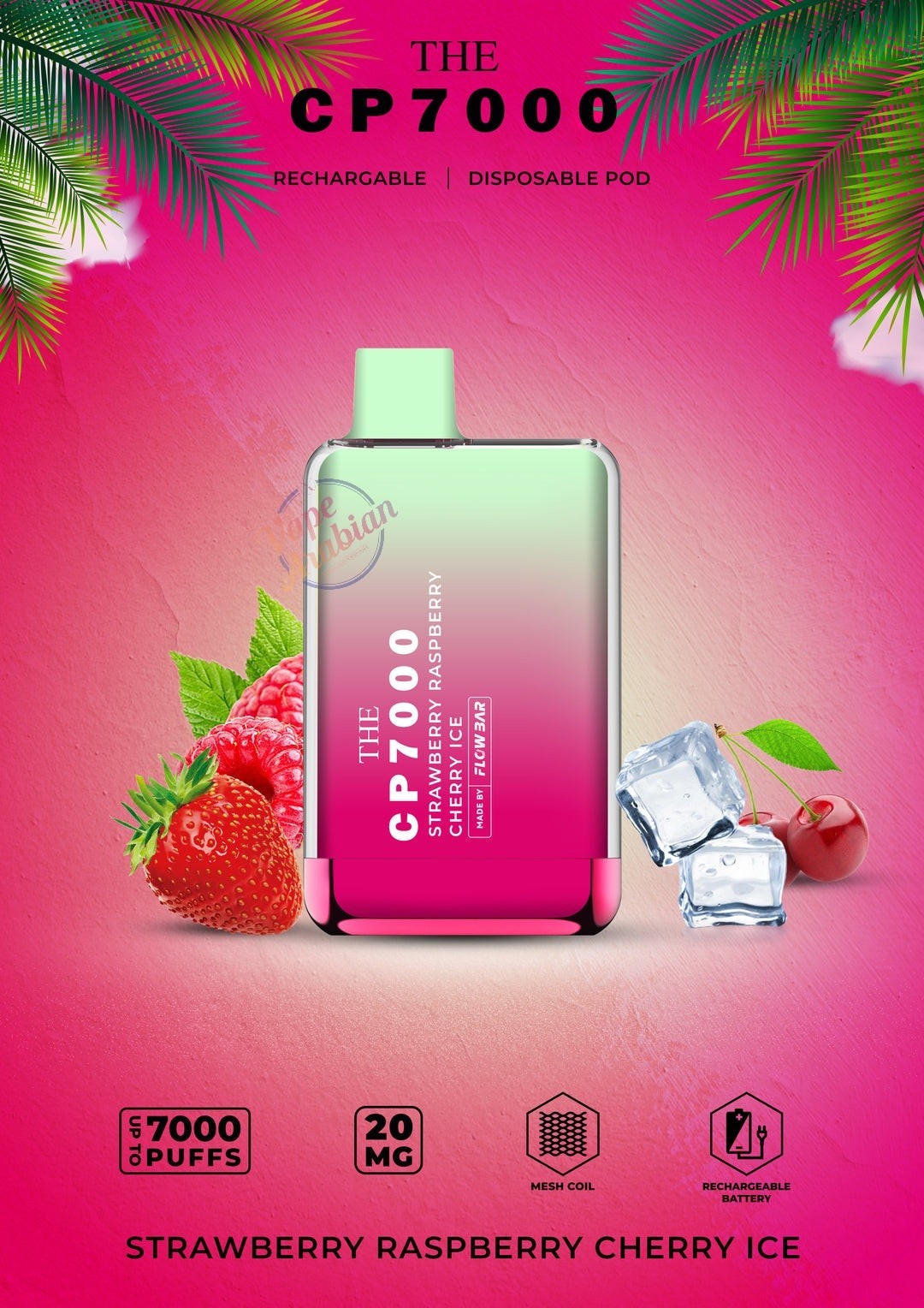 CP7000 PUFFS STRAWBERRY RASPBERRY CHERRY ICE in UAE,DUBAI