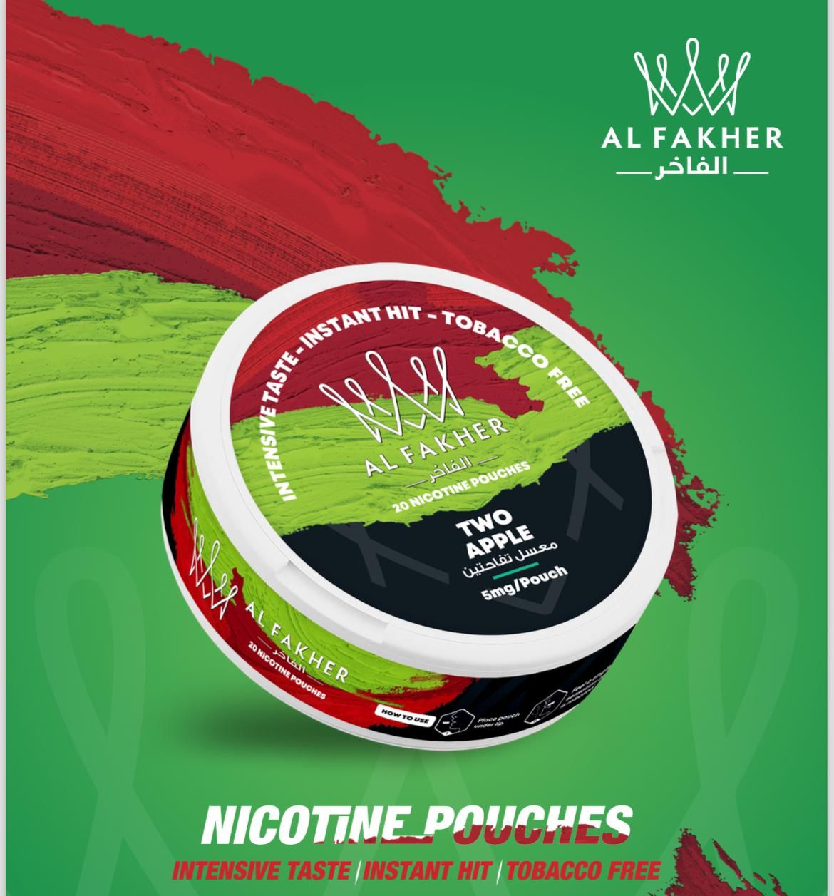 Al FAKHER Two Apple SNUS/NICOTINE POUCHES