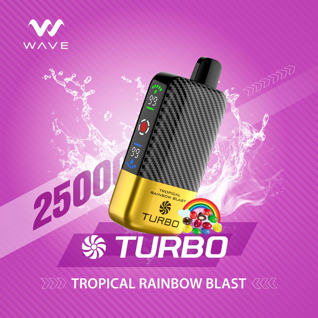 TURBO WAVE 25000 PUFFS - TROPICAL RAINBOW BLAST in UAE,DUBAI,SHARJAH