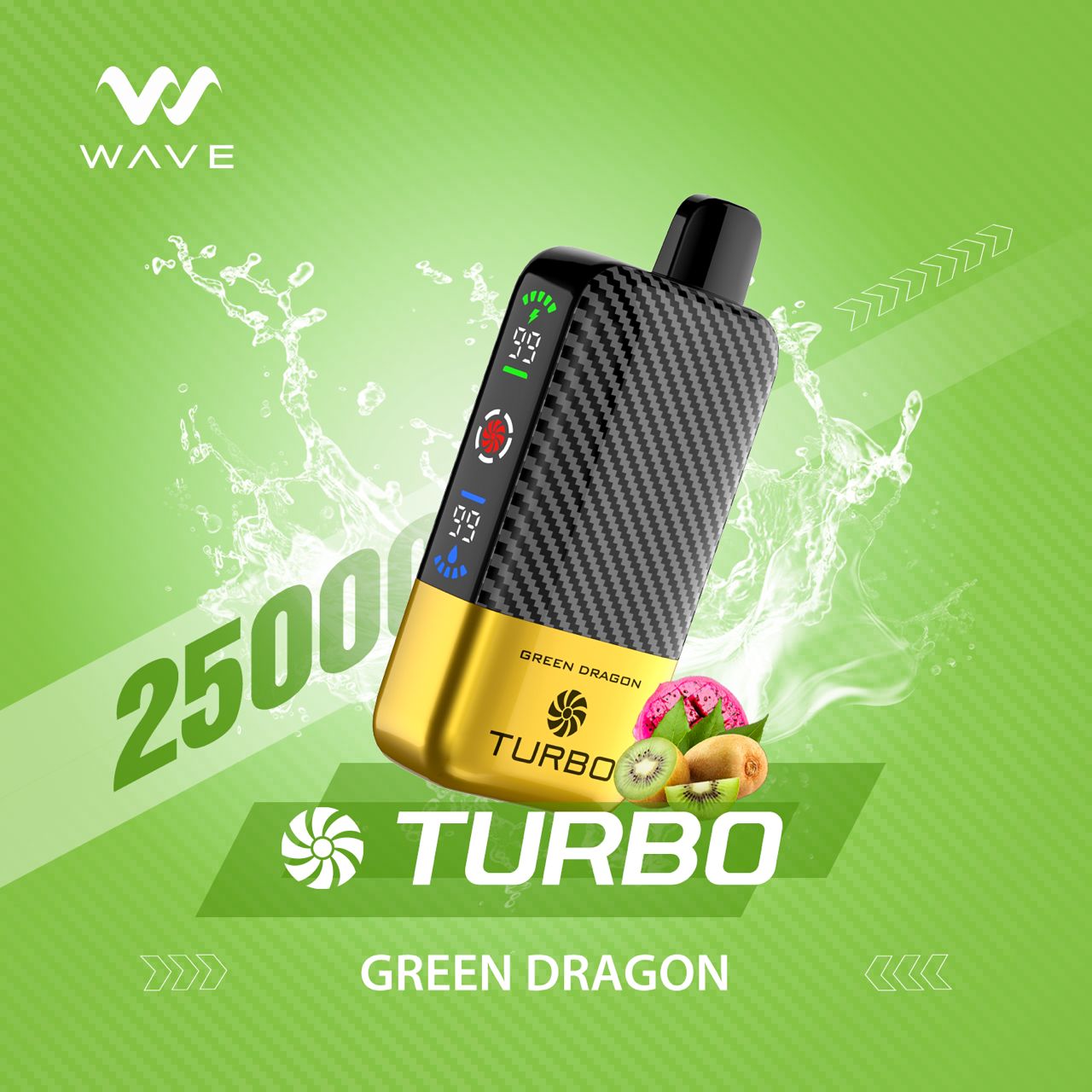 TURBO WAVE 25000 PUFFS MANGO TWISTER in UAE.TURBO MODE 25W - 15000 puffs,ECO MODE 15W -25000 puffs, Coil – Mesh coil, Battery – 600 mAh, Nicotine Strength – 50 mg