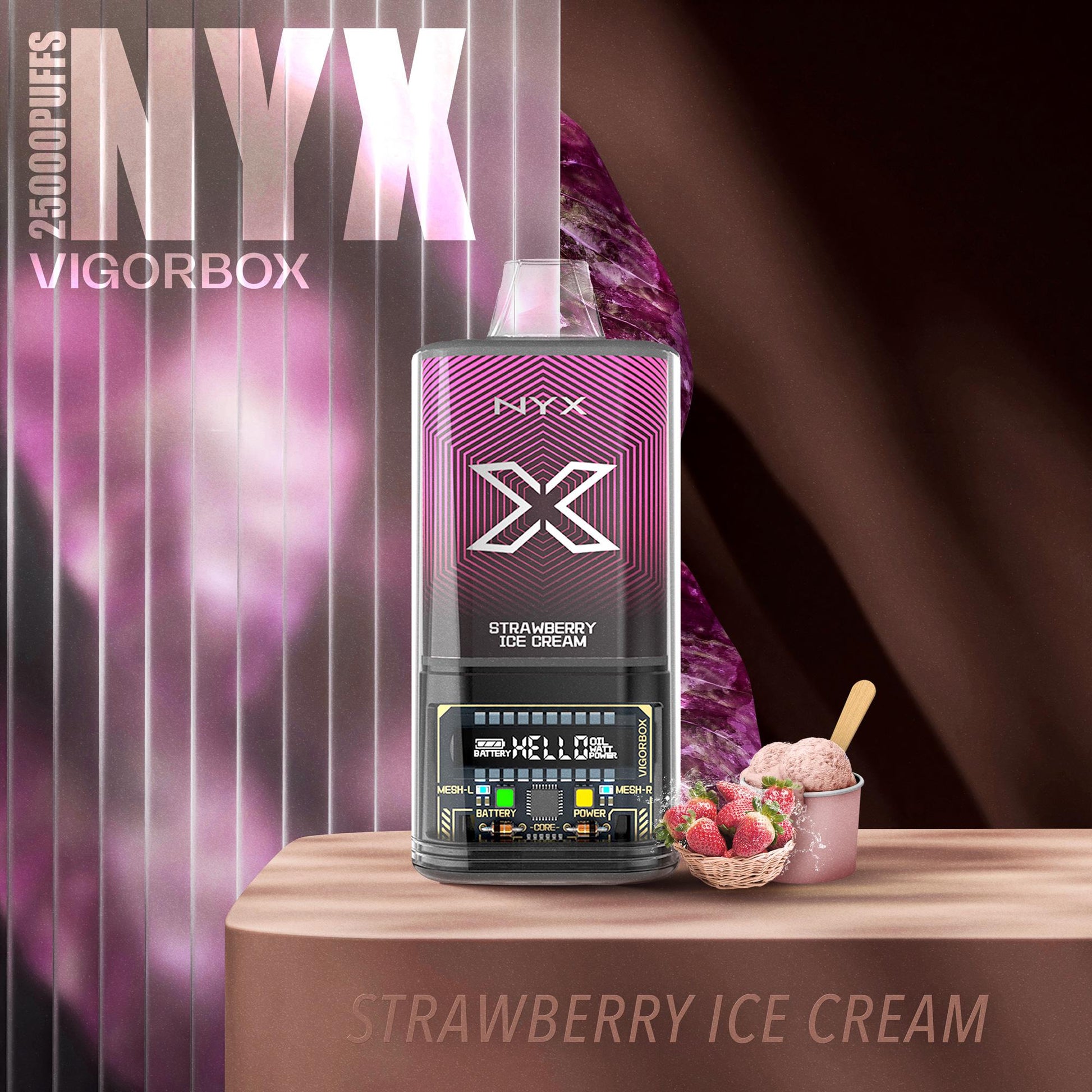 VIGORBOX NYX 25000K PUFFS STRAWBERRY ICE CREAM