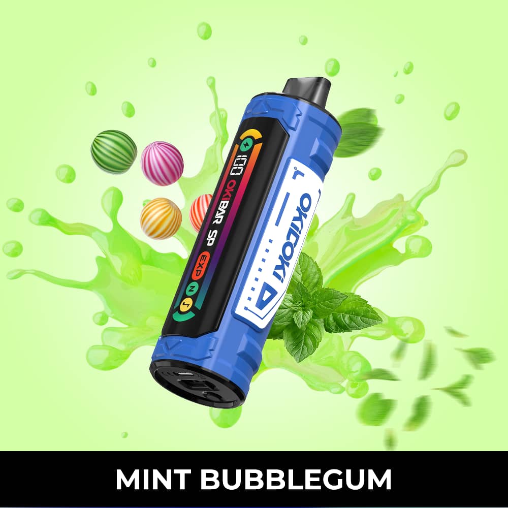 OKIBAR SHISHA DISPOSABLE VAPE 30KPUFFS Mint Bubble Gum in ABUDHABI