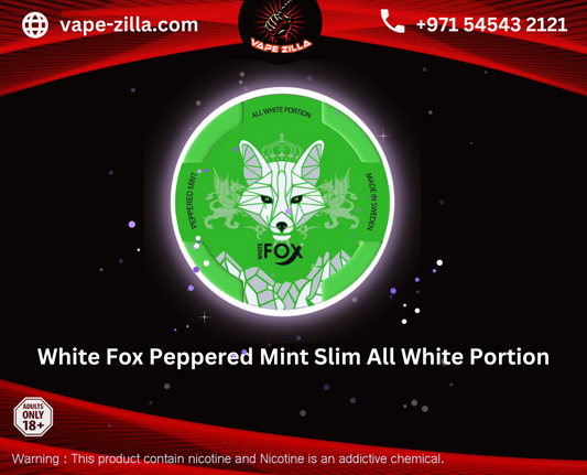WHITE FOX NICOTINE POUCHES - PEPPER MINT ALL WHITE PORTION - vape-zilla