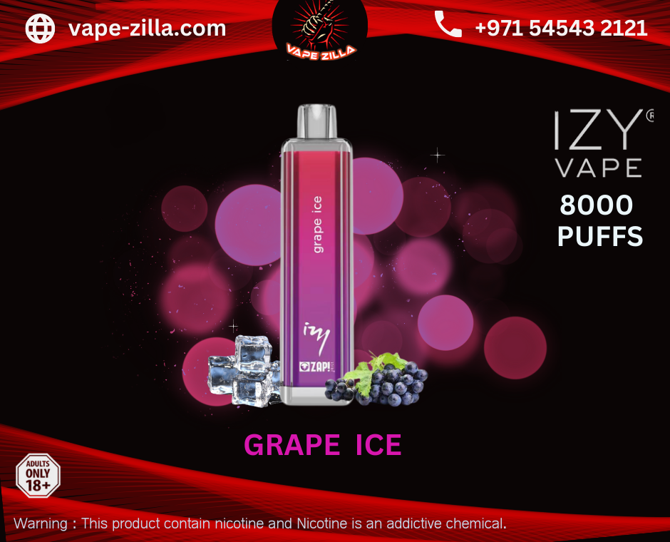 IZY VAPE BY ZAP JUICE 8000 PUFFS - GRAPE ICE - vape-zilla - vape-zilla