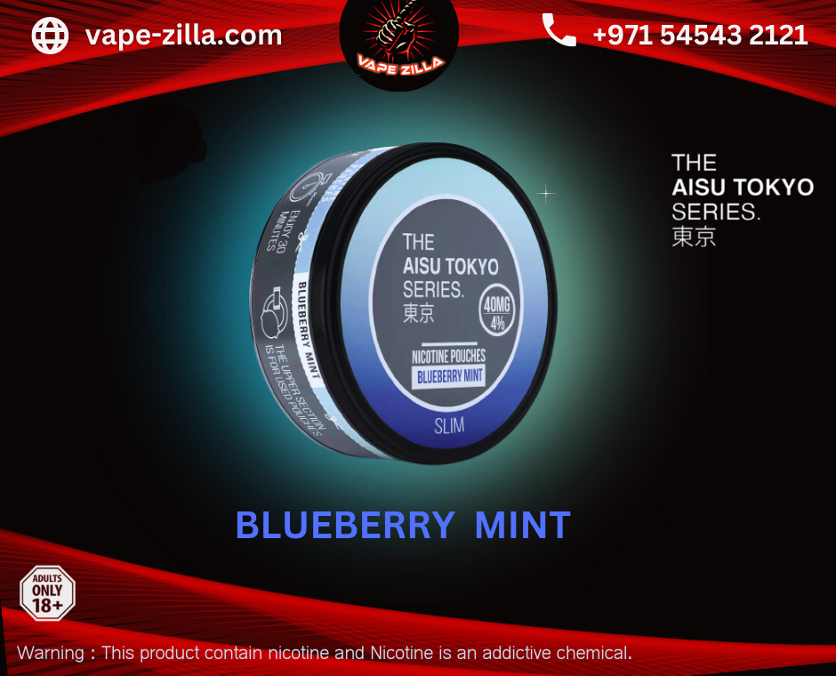 The AISU TOKYO SERIES BLUEBERRY MINT NICOTINE POUCHES 40MG - vape-zilla - vape-zilla