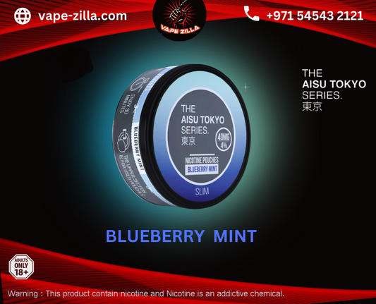 The Aisu Tokyo Series Blueberry Mint 20 mg Nicotine Pouches 