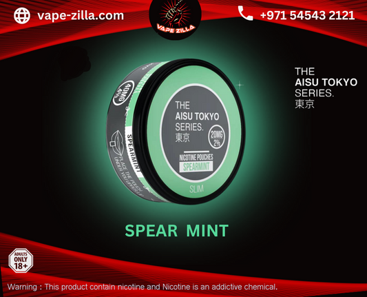 The AISU TOKYO SERIES SPEAR MINT NICOTINE POUCHES 40MG - vape-zilla - vape-zilla