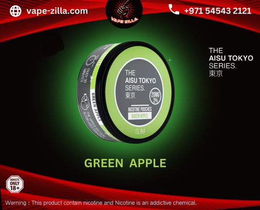 The AISU TOKYO SERIES GREEN APPLE NICOTINE POUCHES 40MG - vape-zilla