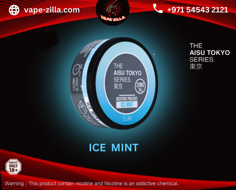 The AISU TOKYO SERIES ICE MINT NICOTINE POUCHES 40MG - vape-zilla - vape-zilla