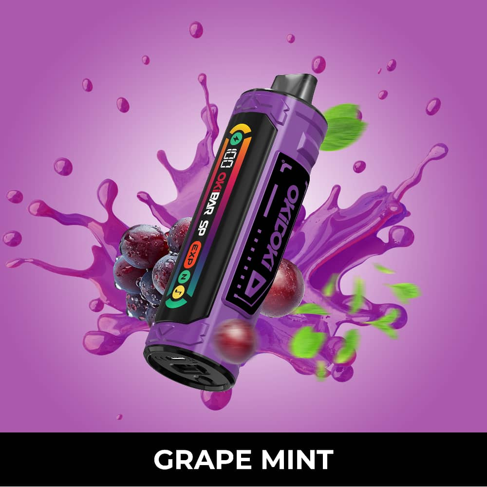 OKIBAR DISPOSABLE VAPE GRAPE MINT 30K IN DUBAI