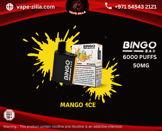 Bingo Bar 6000 puffs - Mango Ice - vape-zilla