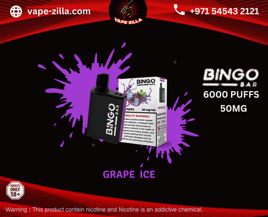 Bingo Bar 6000 puffs - Grape Ice - vape-zilla