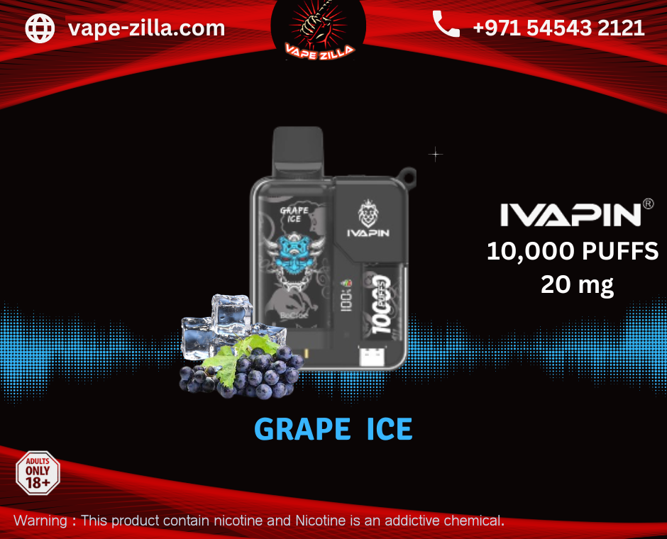 IVAPIN 10000 Puffs - Grape Ice - vape-zilla