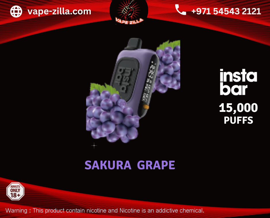 Insta Bar WT15000 puffs - Sakura Grape Vape Zilla Insta Bar WT15000 puffs - Sakura Grape Vape Zilla